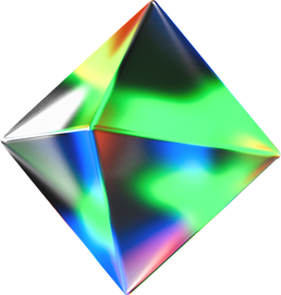 3D Glowing Glass Octahedron