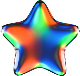 3D Glowing Glass Star